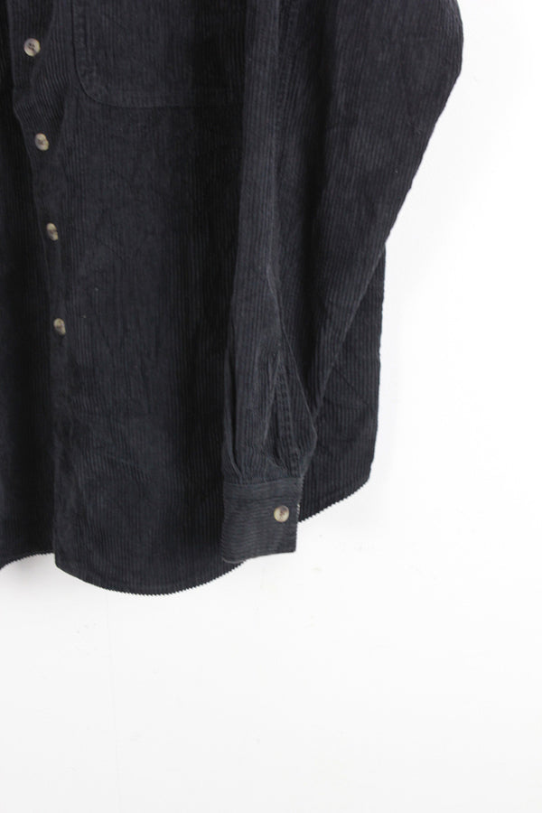 90'S CORDUROY SHIRT / BLACK [SIZE: M USED]
