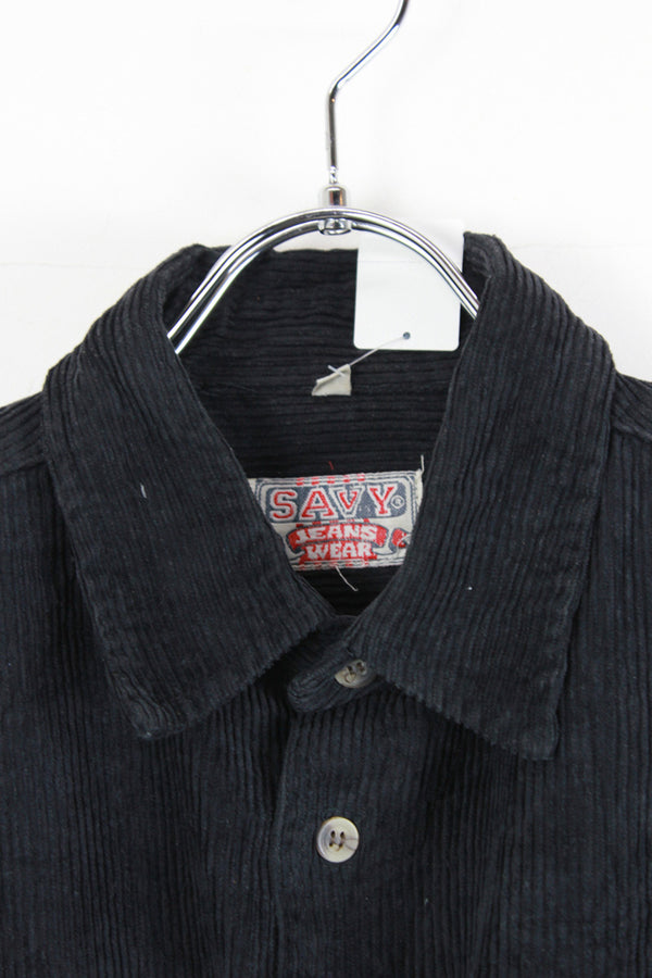 90'S CORDUROY SHIRT / BLACK [SIZE: M USED]