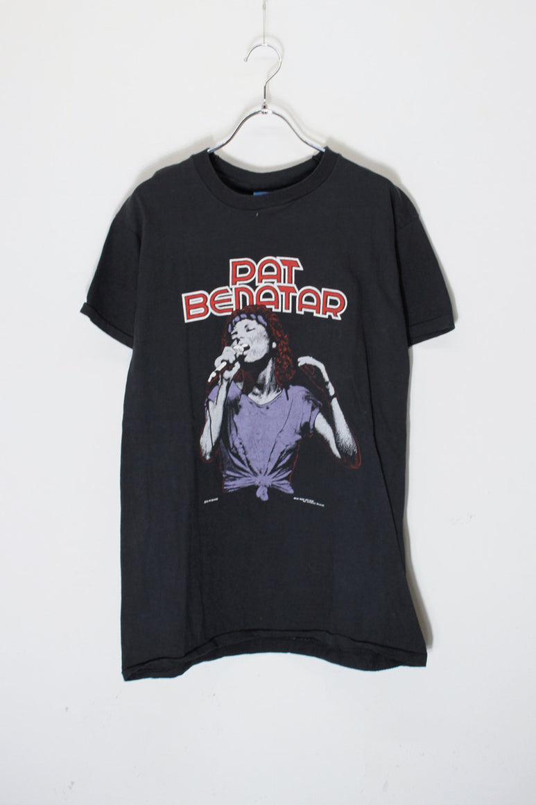 MADE IN USA 81'S PAT BENATAR PRINT BAND T-SHIRT / BLACK [SIZE: XL USED]