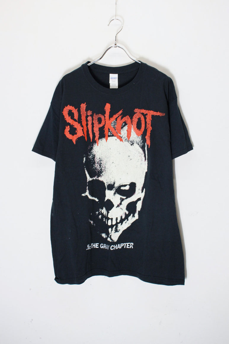 S/S SLIP KNOT PRINT BAND T-SHIRT / BLACK [SIZE: L USED]