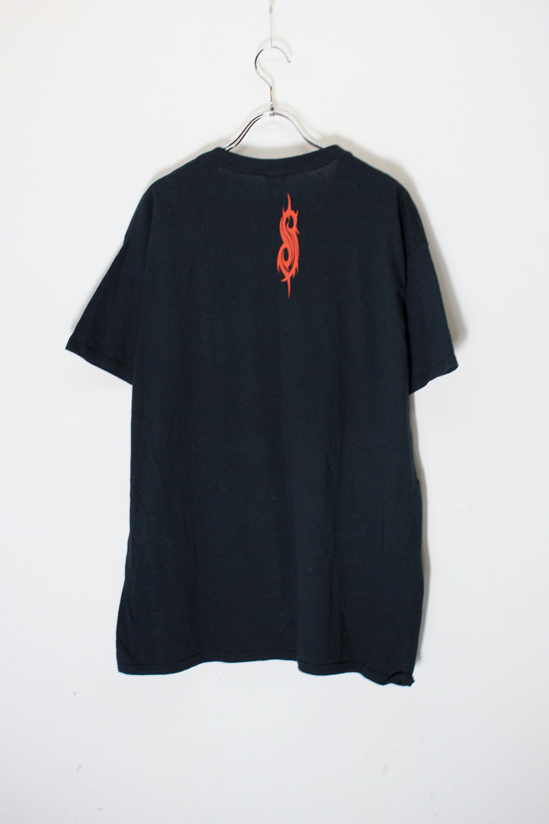 S/S SLIP KNOT PRINT BAND T-SHIRT / BLACK [SIZE: L USED]