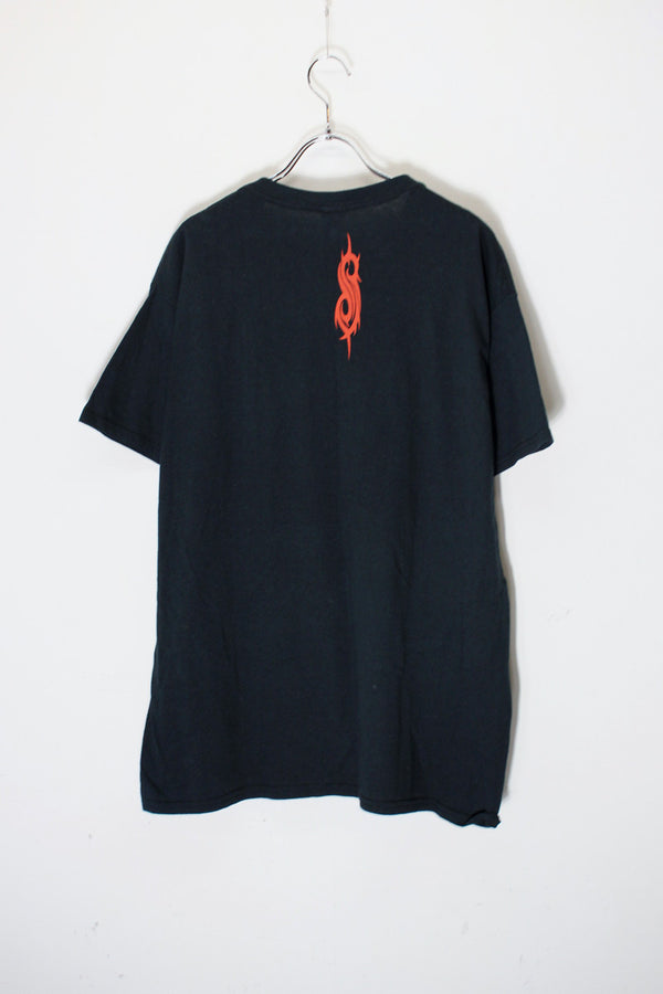 S/S SLIP KNOT PRINT BAND T-SHIRT / BLACK [SIZE: L USED]