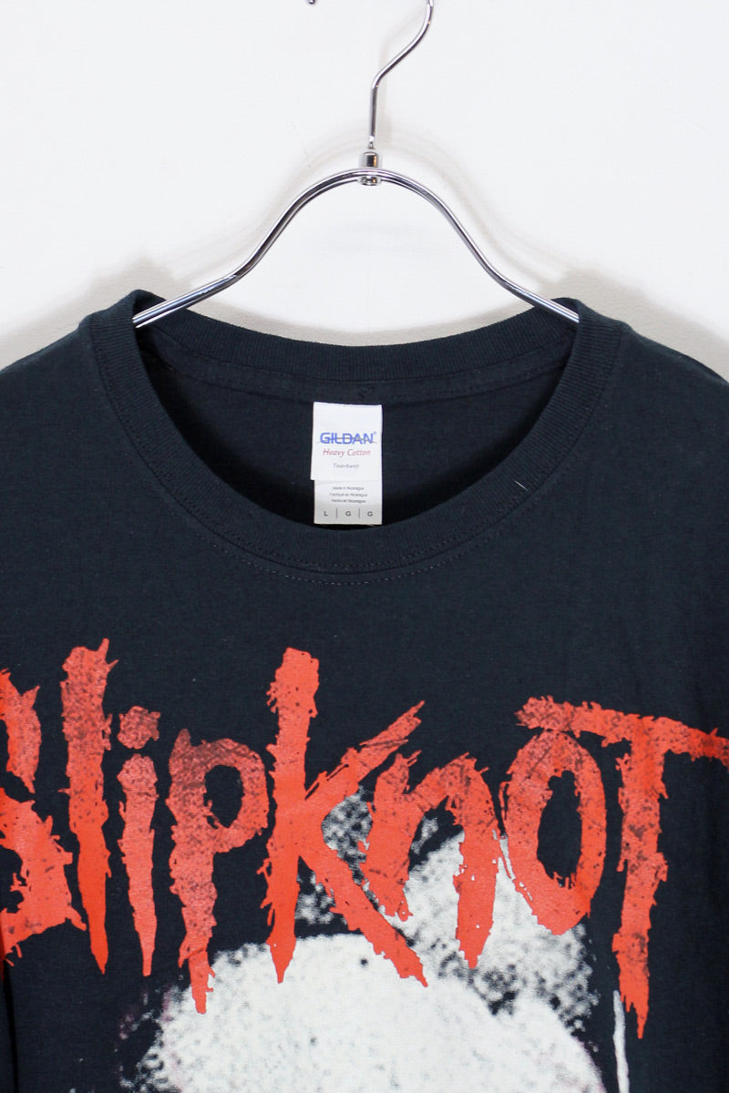 S/S SLIP KNOT PRINT BAND T-SHIRT / BLACK [SIZE: L USED]