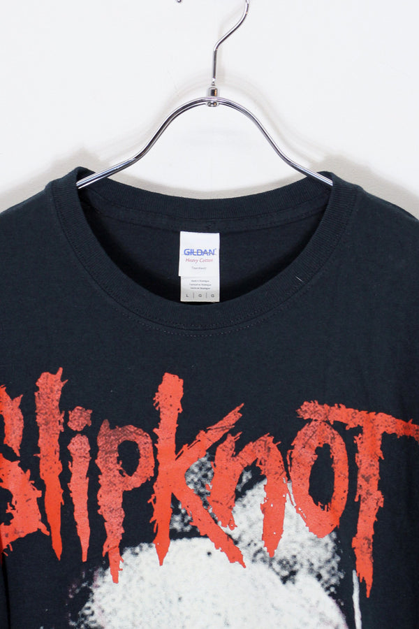 S/S SLIP KNOT PRINT BAND T-SHIRT / BLACK [SIZE: L USED]