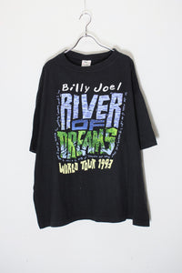 93'S S/S BILLY JOEL PRINT BAND TOUR T-SHIRT / BLACK [SIZE: XL USED]