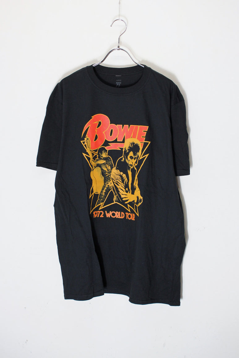 DAVID BOWIE 1972 WORLD TOUR T-SHIRT / BLACK/ORANGE [SIZE: L USED]