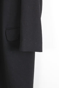 MADE IN ITALY CASHMERE WOOL COAT / BLACK [SIZE: M相当 USED]