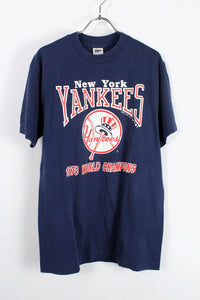 70'S NY YANKEES TEE / NAVY [SIZE:M相当 USED]