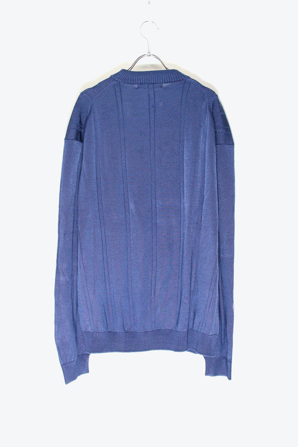 90'S RAYON COTTON CABLE SWEATER / NAVY [SIZE: XL USED]
