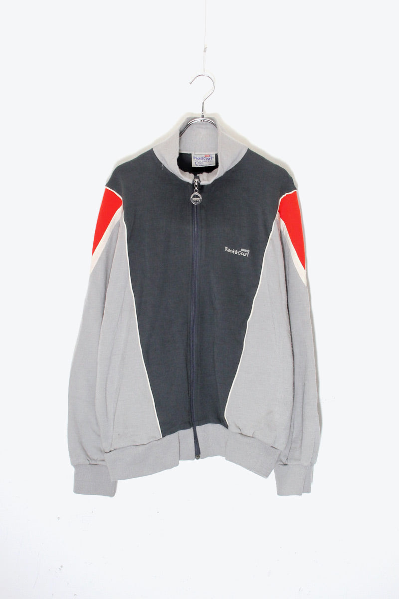 90'S SWEAT TRACK JACKET / CHARCOAL / GREY [ SIZE: L USED ]
