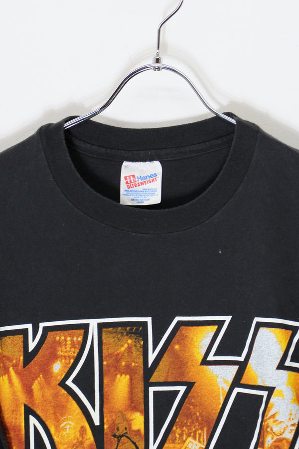 MADE IN USA 93'S KISS ALIVE III BAND T-SHIRT / BLACK [SIZE: L USED]