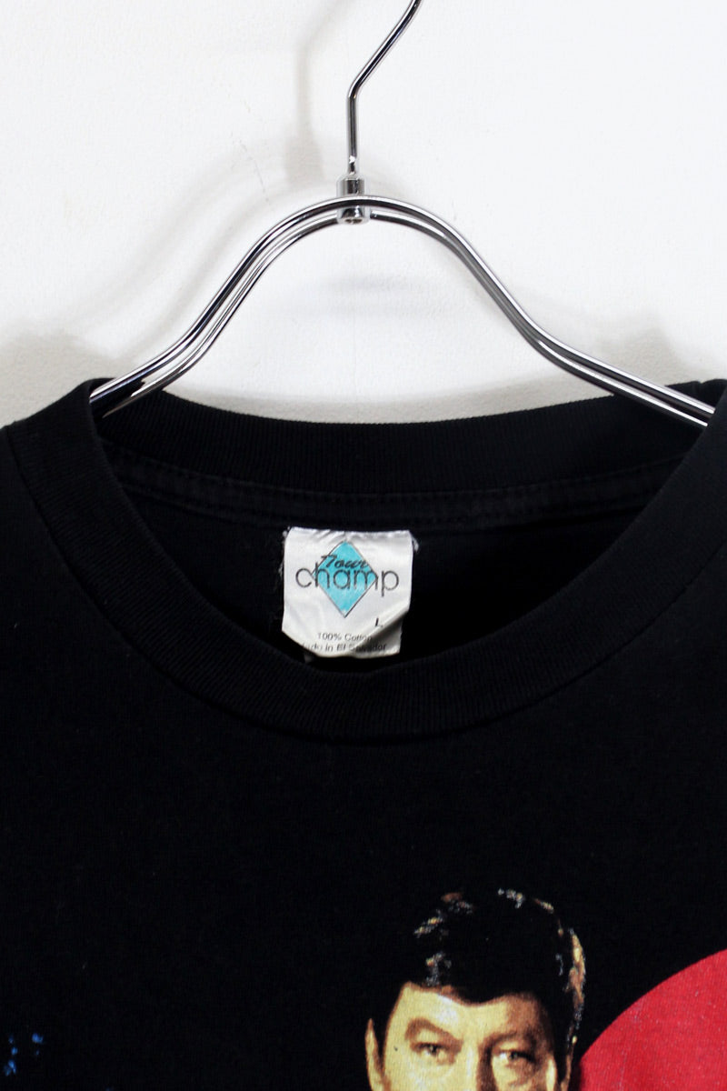 95'S S/S STAR TREK FAMILY PRINT MOVIE T-SHIRT / BLACK [SIZE: L USED]