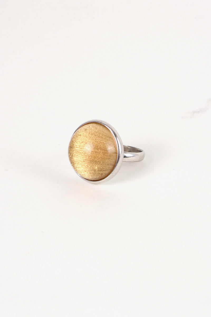925 SILVER RING WITH GLASS STONE [SIZE: US 8.5 equivalent USED]