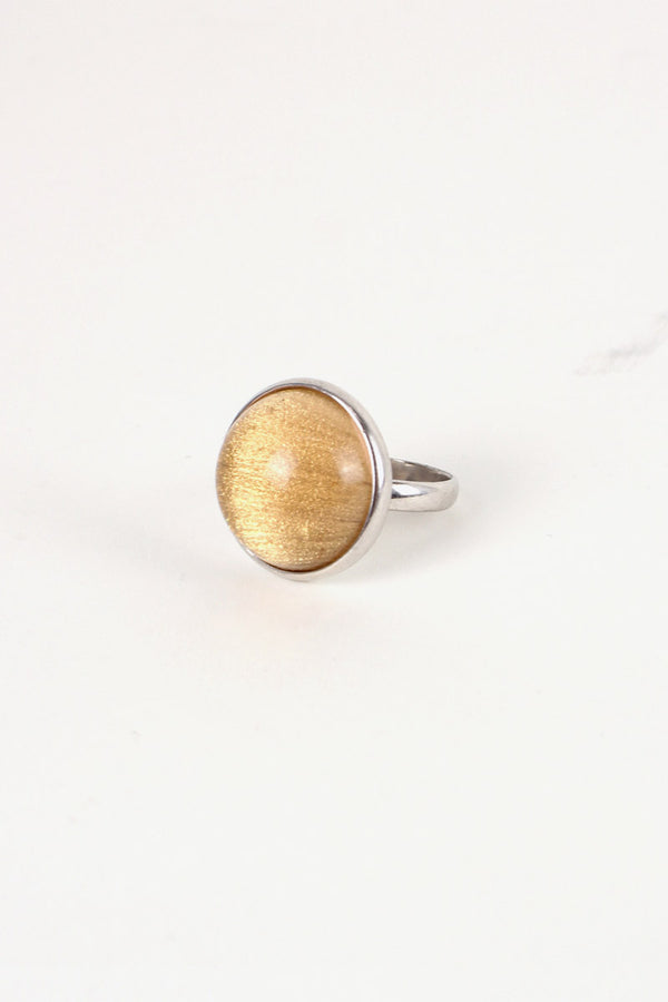 925 SILVER RING WITH GLASS STONE [SIZE: US 8.5 equivalent USED]