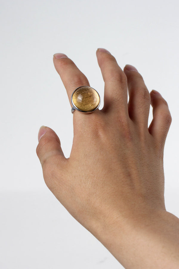 925 SILVER RING WITH GLASS STONE [SIZE: US 8.5 equivalent USED]