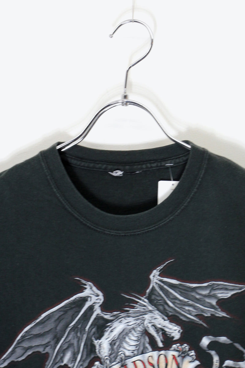 05'S S/S EAGLE PA BACK PRINT T-SHIRT / BLACK [SIZE: M Equivalent USED]