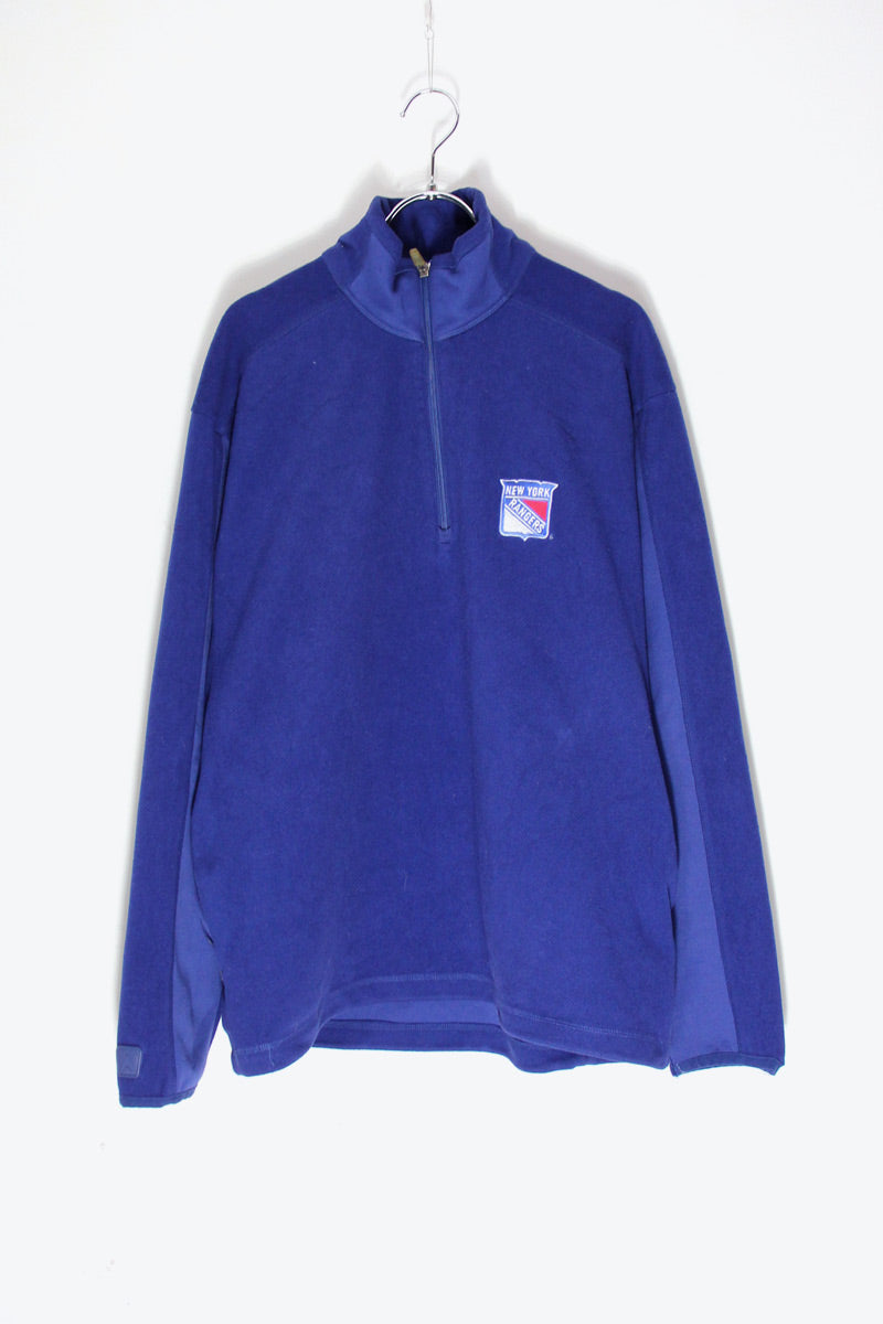 NY RANGERS HALF-ZIP FLEECE JACKET / NAVY [SIZE: M USED]