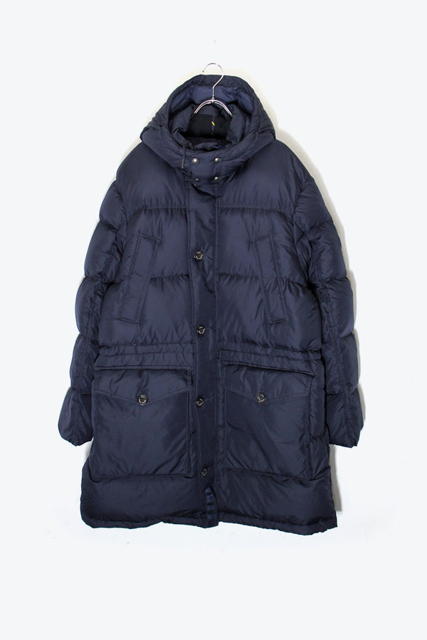 ATTACHABLE HOODIED DOWN COAT / NAVY［ SIZE: L USED ]