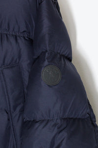ATTACHABLE HOODIED DOWN COAT / NAVY［ SIZE: L USED ]