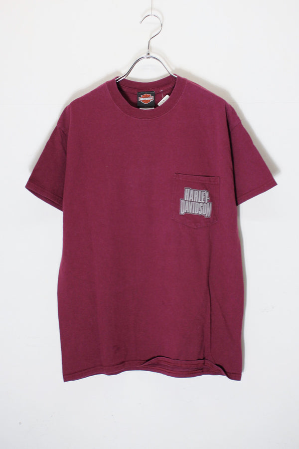 BOURBEUSE VALLEY POCKET T-SHIRT / WINE RED [SIZE: M USED]
