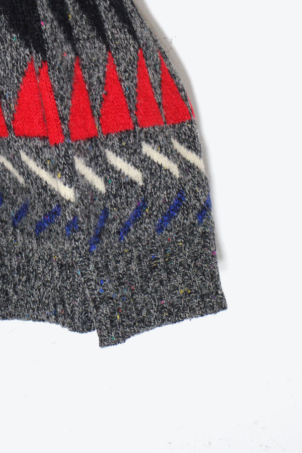 90'S DESIGN WOOL KNIT SWEATER / CHARCOAL [ SIZE: XL USED ]