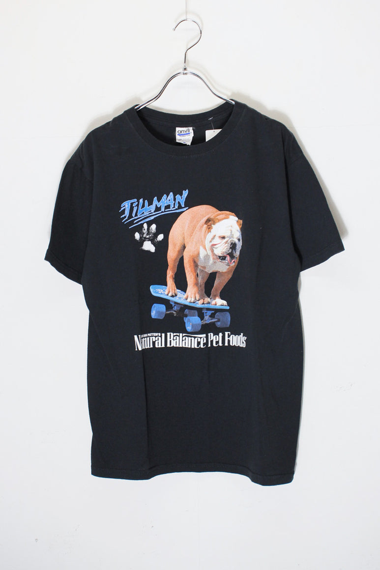 S/S TILLMAN BULLDOG PRINT T-SHIRT / BLACK [SIZE: M USED]