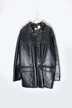 画像をギャラリービューアに読み込む, MADE IN ITALY 90&#39;S LEATHER QUILTING LINNING COAT / BLACK [SIZE: XL相当 USED]
