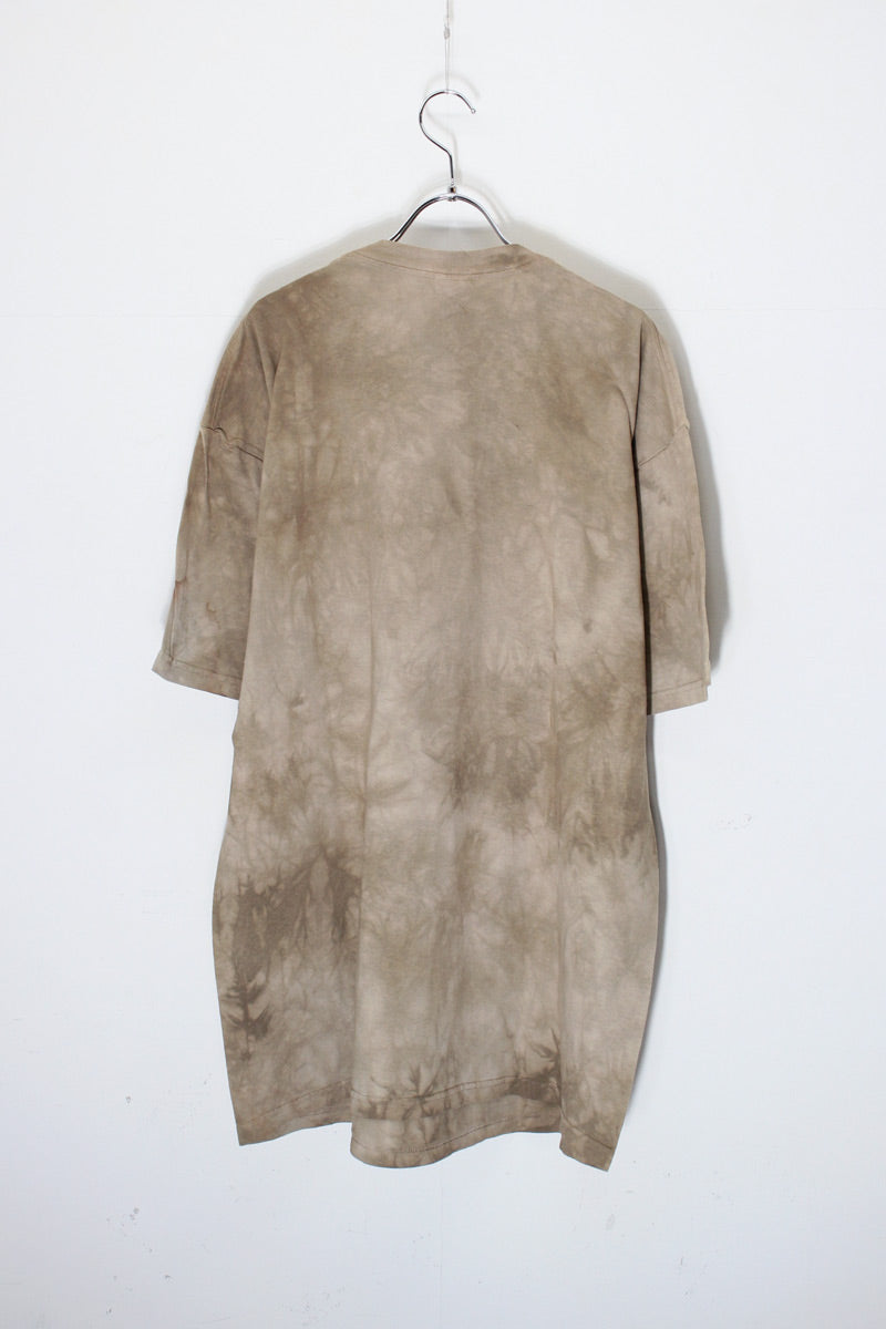 S/S LION PATTERN PRINT T-SHIRT / PATTERN/BROWN [SIZE: XL USED]
