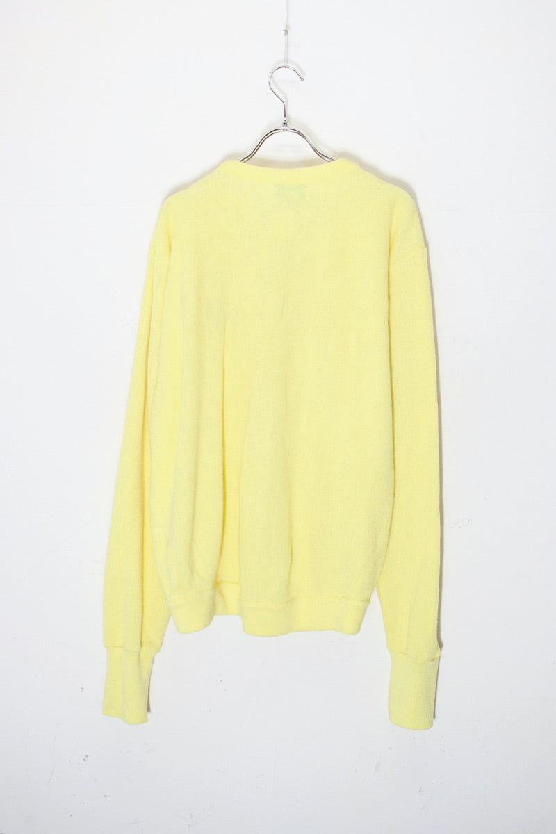 MADE IN MEXICO 90s ONE POINT ACRYLIC CARDIGAN / YELLOW [ SIZE: XL USED ]