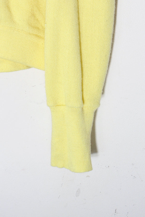 MADE IN MEXICO 90s ONE POINT ACRYLIC CARDIGAN / YELLOW [ SIZE: XL USED ]