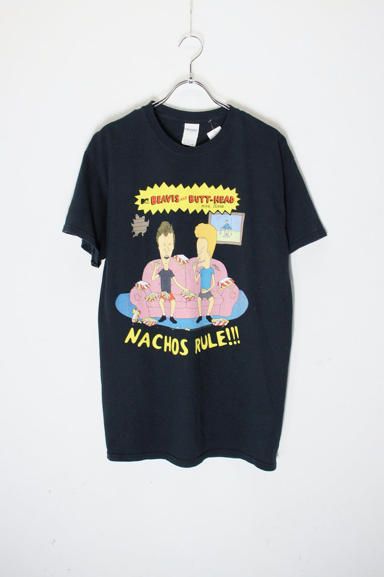 MTV BEAVIS AND BUTT-HEAD T-SHIRT / BLACK [SIZE: M USED]