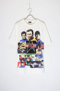 MADE IN USA 91'S S/S STAR TREK 25TH ANNIVERSARY PRINT MOVIE T-SHIRT / WHITE [SIZE: L USED]