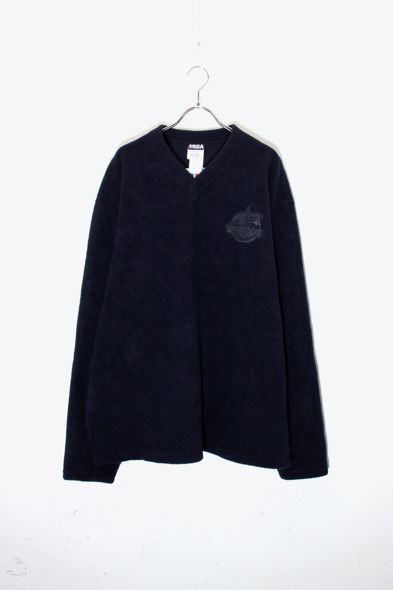 01'S V-NECK FLEECE SHIRT / BLACK [SIZE: XL DEADSTOCK/NOS]