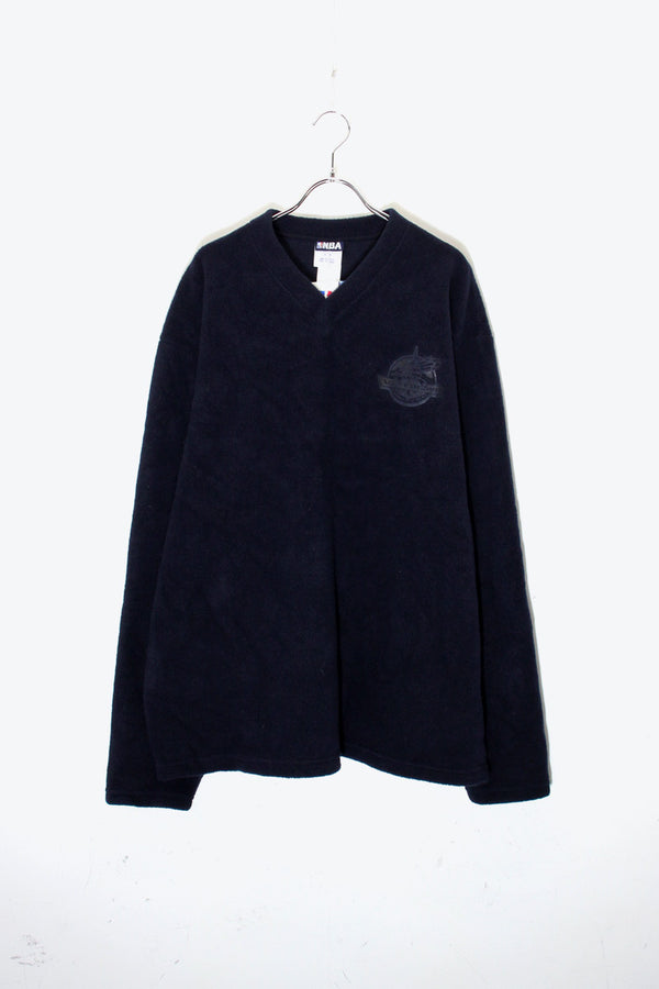 01'S V-NECK FLEECE SHIRT / BLACK [SIZE: XL DEADSTOCK/NOS]