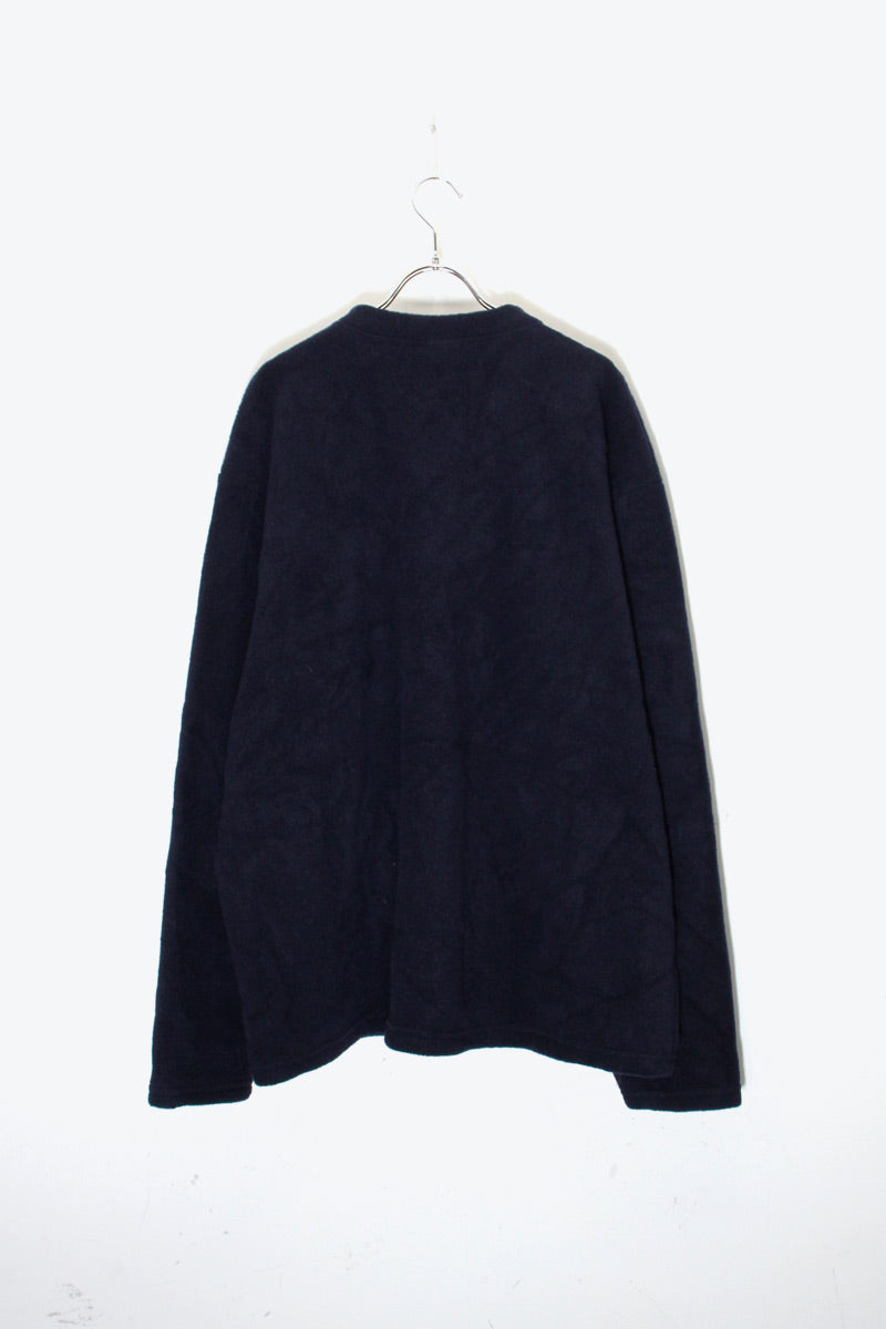 01'S V-NECK FLEECE SHIRT / BLACK [SIZE: XL DEADSTOCK/NOS]