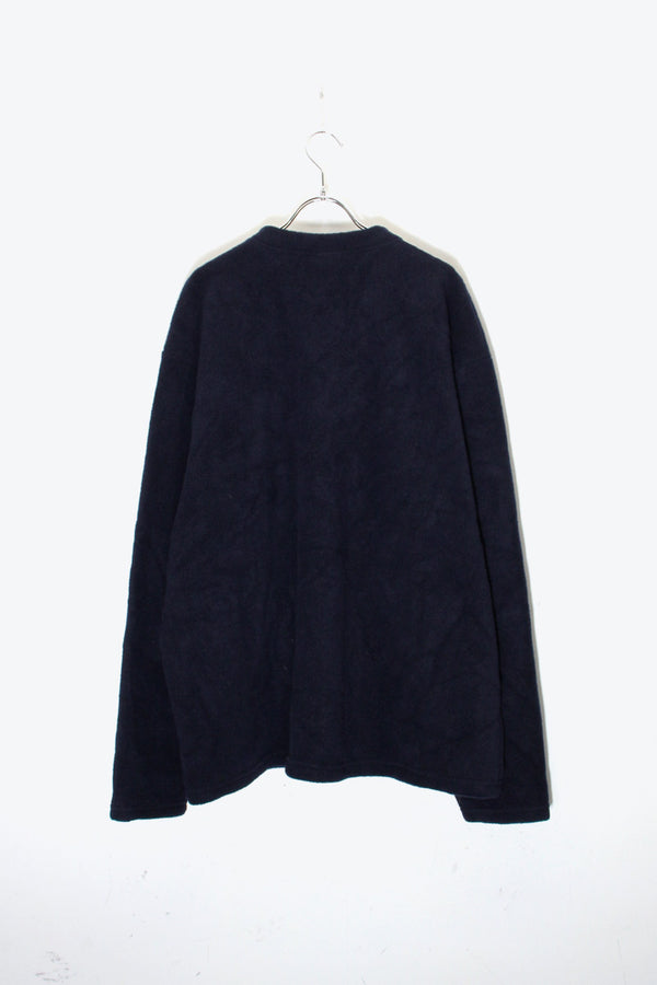 01'S V-NECK FLEECE SHIRT / BLACK [SIZE: XL DEADSTOCK/NOS]