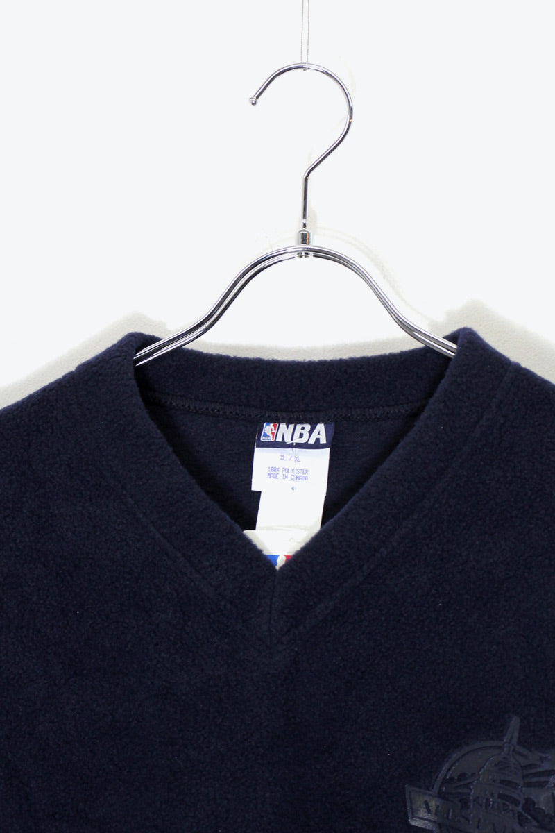 01'S V-NECK FLEECE SHIRT / BLACK [SIZE: XL DEADSTOCK/NOS]