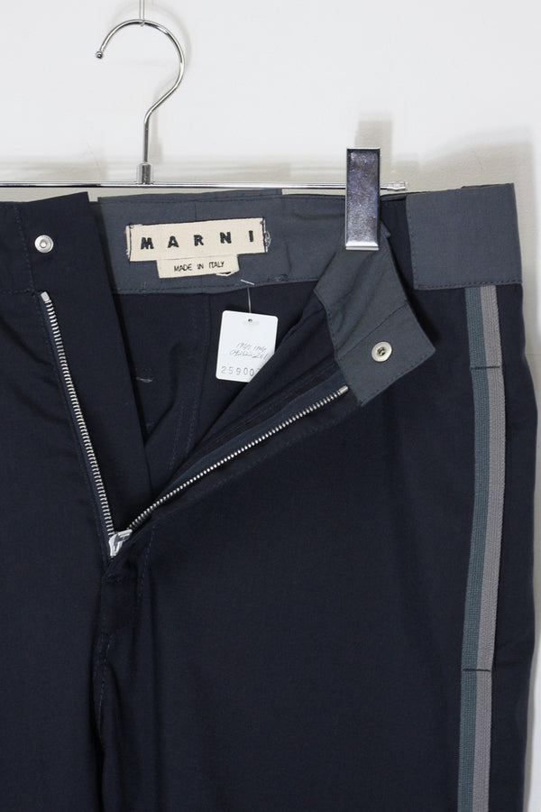 MADE IN ITALY 19SS WOOL TROPICAL SIDELINE TAPERED PANTS / BLACK [SIZE: 48 USED]