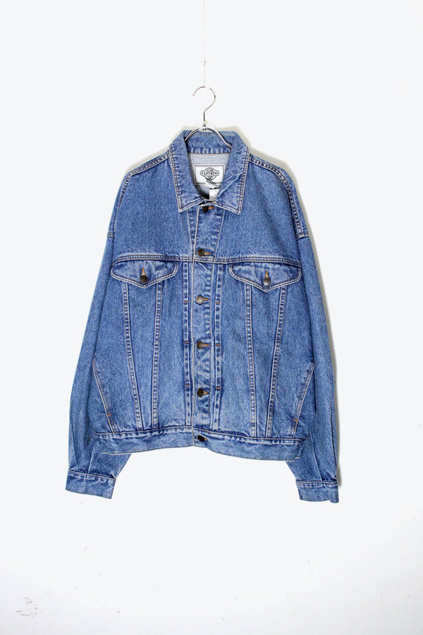 90'S LOONEY TUNES BACK EMBROIDERY DENIM JACKET / INDIGO [SIZE: L USED]