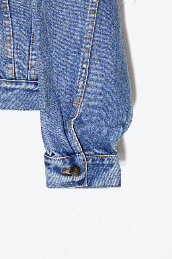 90'S LOONEY TUNES BACK EMBROIDERY DENIM JACKET / INDIGO [SIZE: L USED]