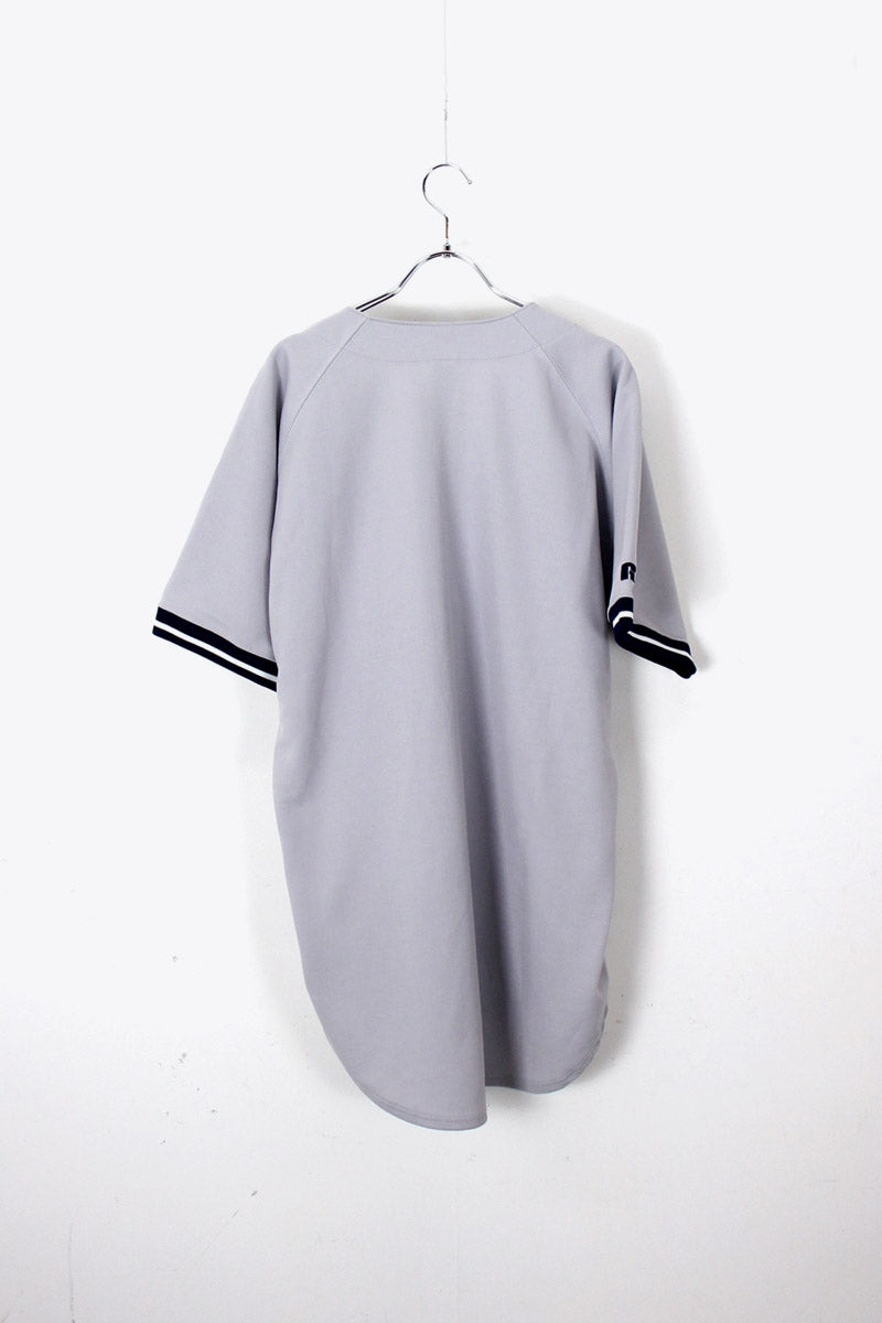 MADE IN USA 90'S NY YANKEES BASEBALL SHIRT / GRAY [SIZE: 44 USED]