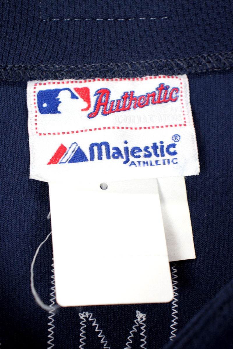 MADE IN USA 90'S NY YANKEES 18 JOHNNY DAMON BASEBALL SHIRT / NAVY [SIZE: L USED]