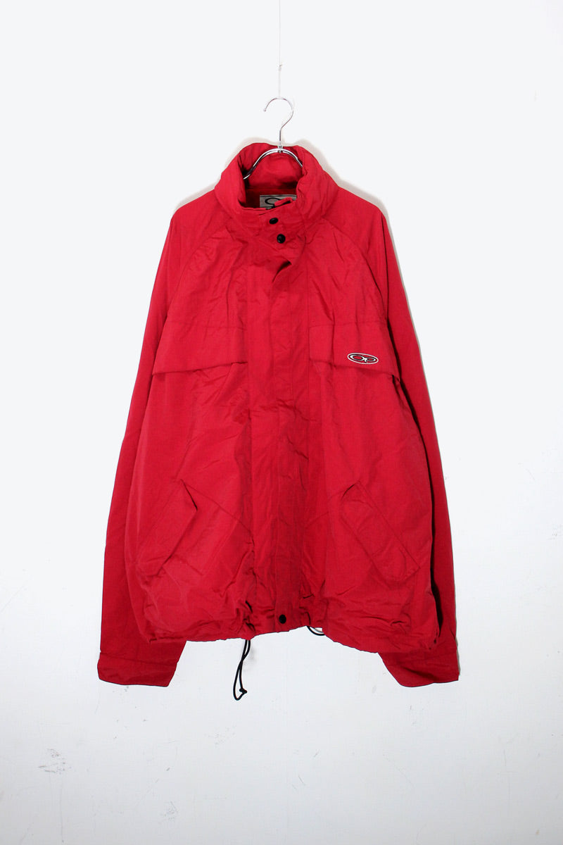 ZIP NYLON JACKET / RED [SIZE: XXL USED]