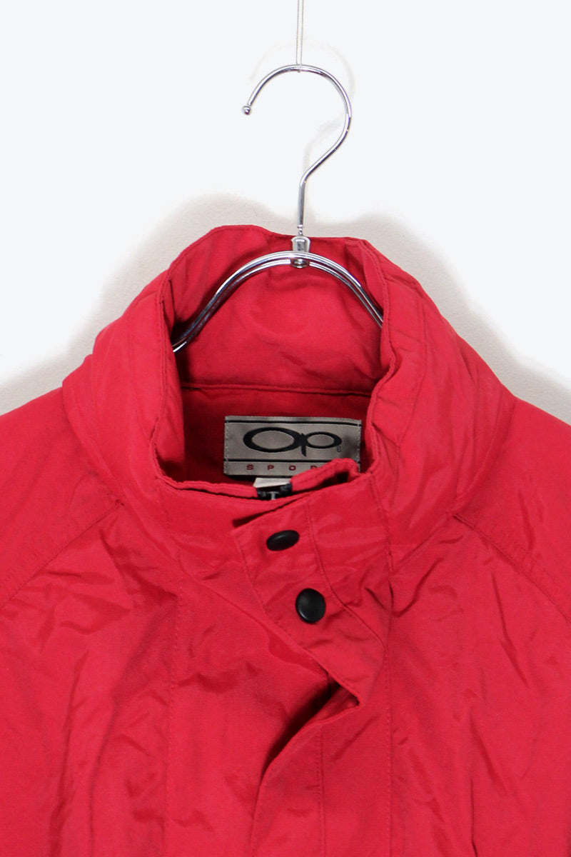 ZIP NYLON JACKET / RED [SIZE: XXL USED]