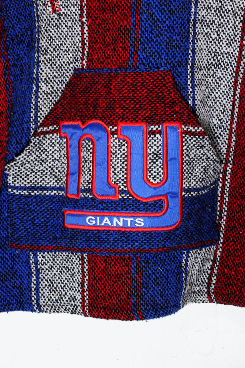 NY GIANTS EMBROIDERED MEXICAN HOODIE / RED / BLUE / WHITE [SIZE: L USED]