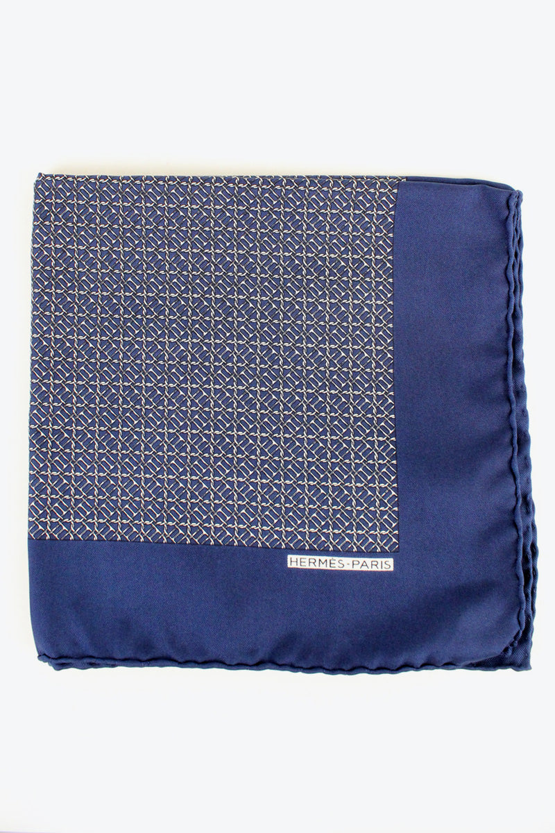 MADE IN FRANCE SILK SCARF / NAVY [SIZE: O/S USED]
