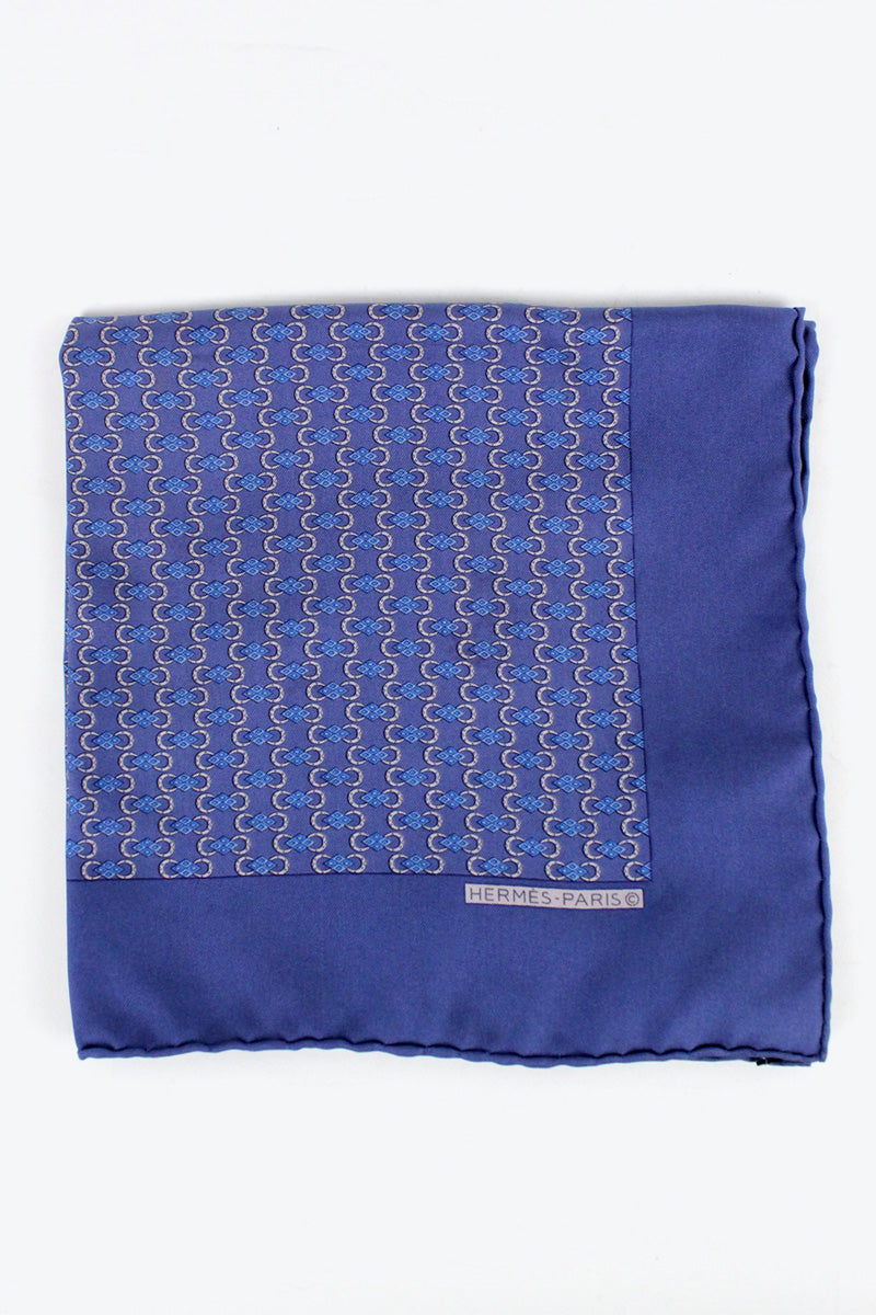 MADE IN FRANCE SILK SCARF / BLUE [SIZE: O/S USED]