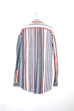 画像をギャラリービューアに読み込む, 90&#39;S L/S B.D STRIPE SHIRT / BLUE / MULTI [SIZE: XL DEADSTOCK/NOS]
