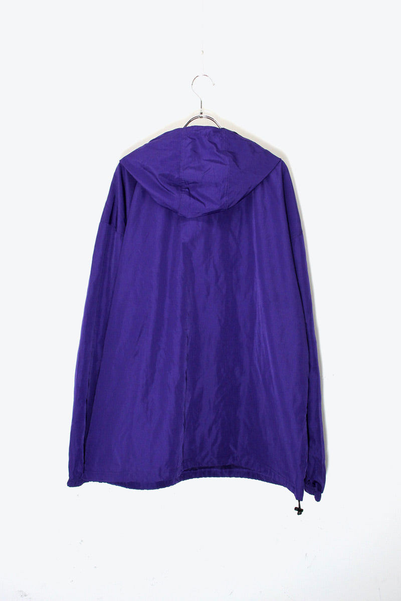 NYU NYLON PULLOVER HOODIE JACKET / YELLOW / PURPLE [SIZE: XXL DEADSTOCK/NOS]