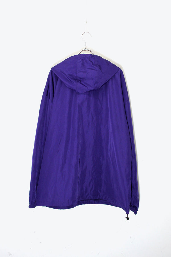 NYU NYLON PULLOVER HOODIE JACKET / YELLOW / PURPLE [SIZE: XXL DEADSTOCK/NOS]